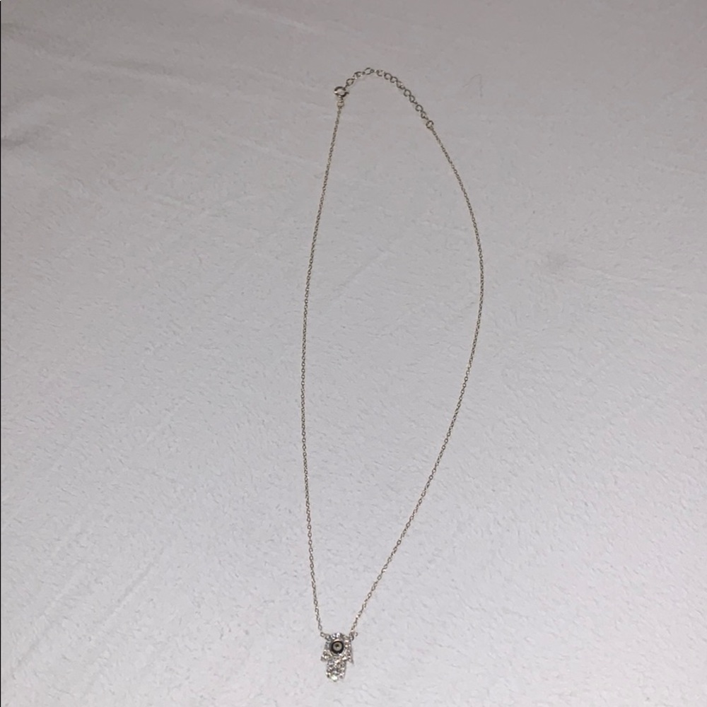 Silver hamsa necklace